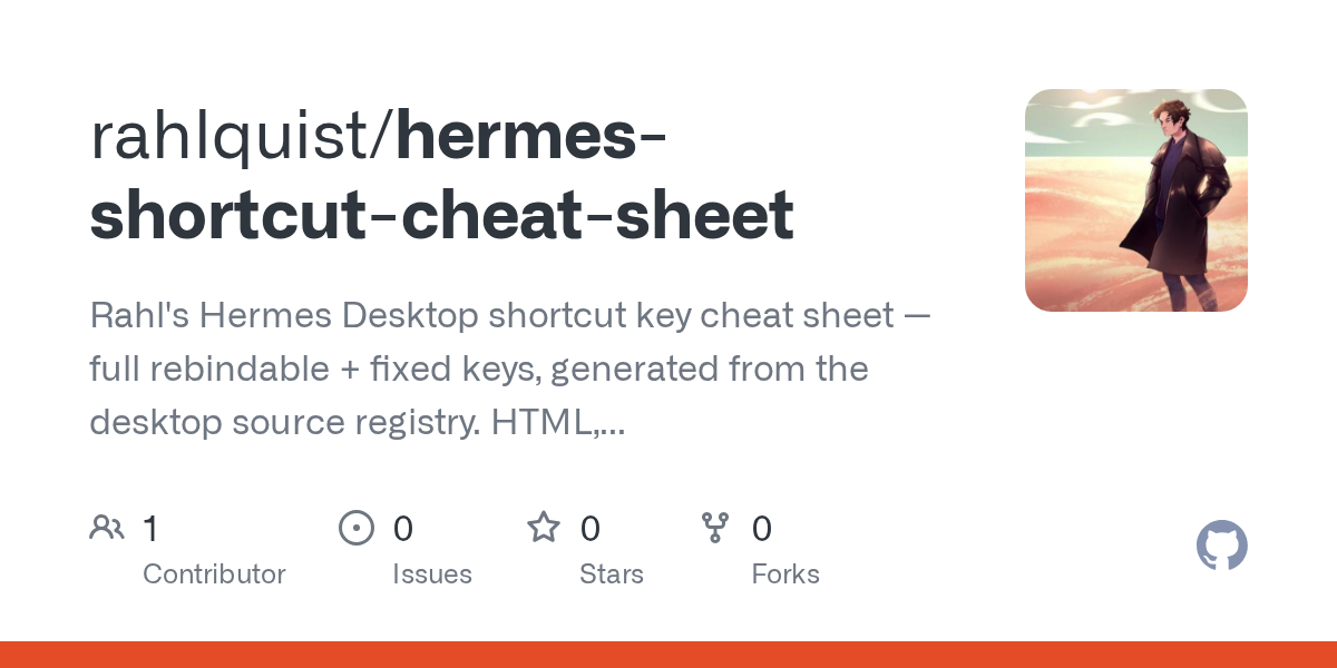 hermes-shortcut-cheat-sheet: the shortcut list from source, not docs